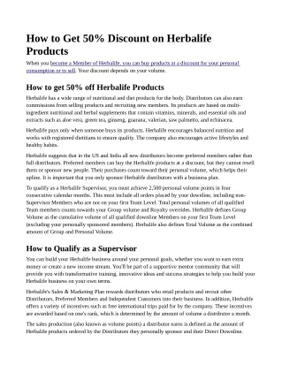 how-to-get-discount-on-herbalife-products