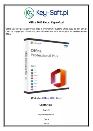 Office 2013 klucz - Key-soft.pl