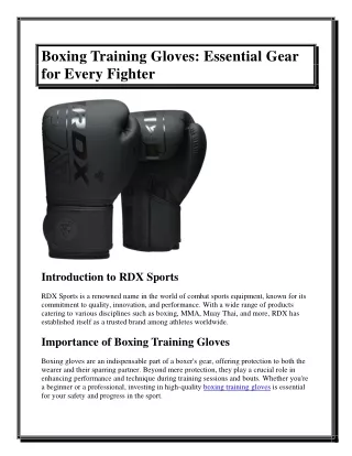 Boxing Training Gloves Essential Gear for Every Fighter