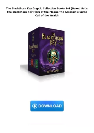 book❤read The Blackthorn Key Cryptic Collection Books 1-4 (Boxed Set): The Blackthorn Key Mark of the Plague The As