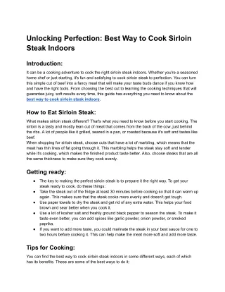 Unlocking Perfection_ Best Way to Cook Sirloin Steak Indoors - Google Docs