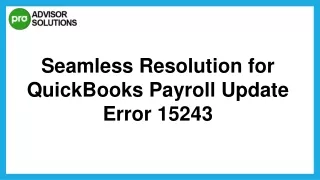 A Quick Way To Fix QuickBooks Payroll Update Error 15243