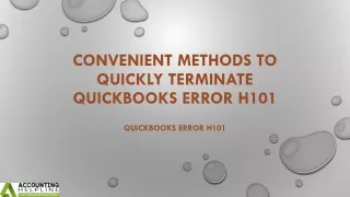 A must follow steps to resolve QuickBooks Error H101