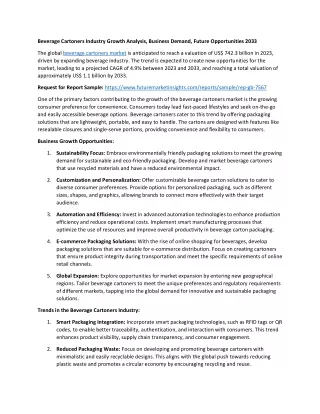 Beverage Cartoners Industry Growth