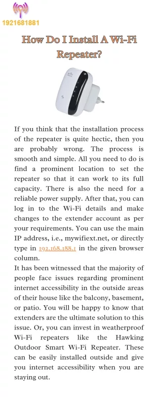 How Do I Install A Wi-Fi Repeater ?