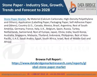 Stone Paper Market – Industry Trends and Forecast to 2028