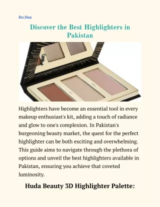Discover the Best Highlighters in Pakistan