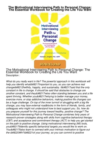 $PDF$/READ The Motivational Interviewing Path to Personal Change: The Essential Workbook