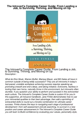 PDF_⚡ The Introvert's Complete Career Guide: From Landing a Job, to Surviving,