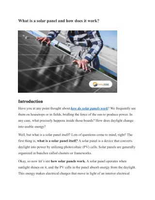 What is a solar panel and how does it work