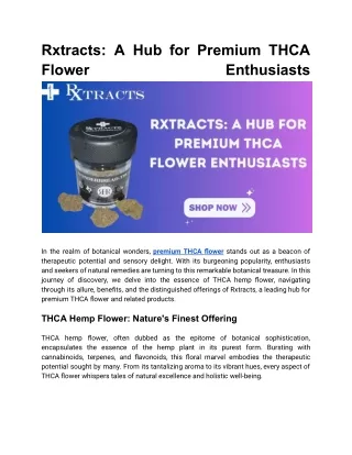 Rxtracts_ A Hub for Premium THCA Flower Enthusiasts