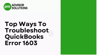 Top Ways To Troubleshoot QuickBooks Error 1603