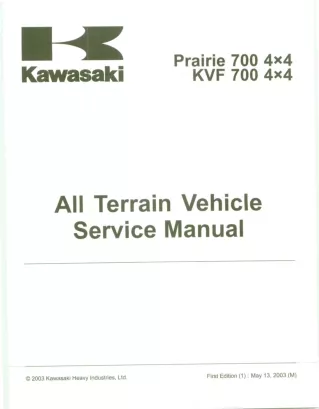 2004 Kawasaki KVF700 Prairie Service Repair Manual