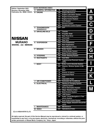 2004 Nissan Murano Service Repair Manual