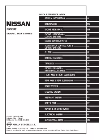 2004 Nissan Pickup D22 Service Repair Manual