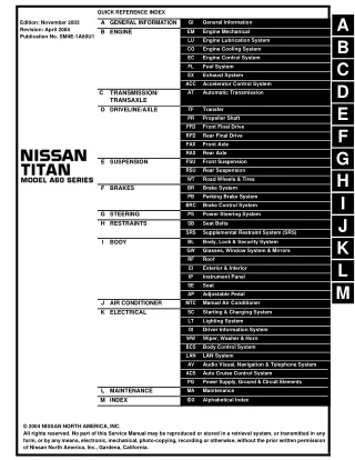 2004 Nissan Titan Service Repair Manual