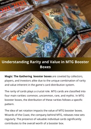 Understanding Rarity and Value in MTG Booster Boxes