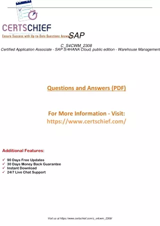 Crush the C_S4CWM_2308 Exam SAP Certified Application Associate - SAP S4HANA Cloud, public edition - Warehouse Managemen