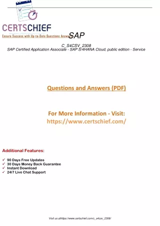 Dominate the C_S4CSV_2308 Exam SAP Certified Application Associate - SAP S4HANA Cloud, public edition - Service Success