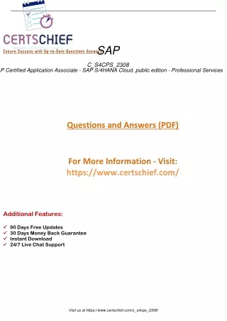 Master the C_S4CPS_2308 Exam SAP Certified Application Associate - SAP S4HANA Cloud, public edition - Professional Servi