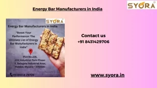 Energy Bar Manufacturers in India ppt