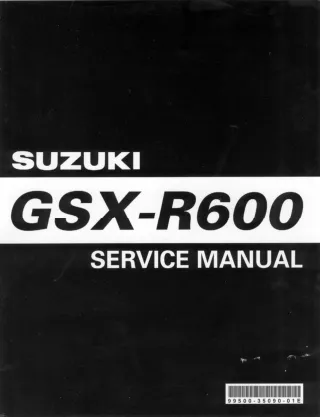 2004 Suzuki GSX-R600 Service Repair Manual