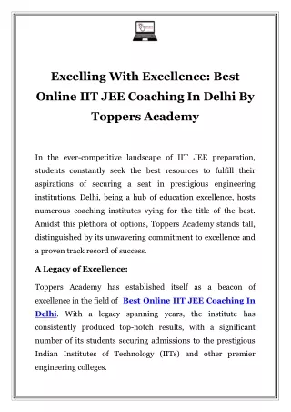 Best Online IIT JEE Coaching In Delhi Call-07827048964