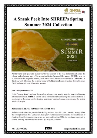 A Sneak Peek Into SHREE's Spring Summer 2024 Collection