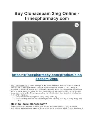 Buy Clonazepam 2mg Online - trinexpharmacy.com
