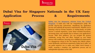 Dubai visa for Singapore citizens from the United Kingdom.