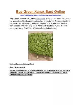 Buy Green Xanax Bars Online