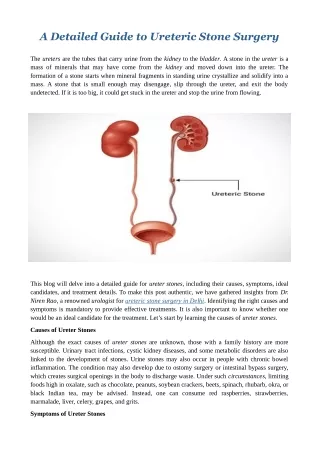 A Detailed Guide to Ureteric Stone Surgery