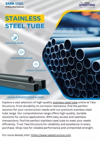 Buy stainless steel tube from Tata Structura