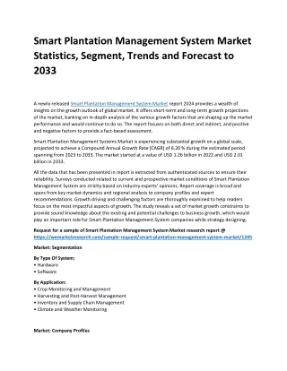 Smart Plantation Management System Market