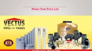 Water Tank Price List