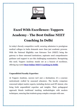 Best Online NEET Coaching In Delhi Call-07827048964