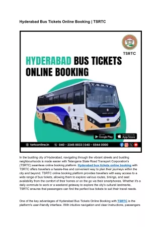 Hyderabad Bus Tickets Online Booking _ TSRTC