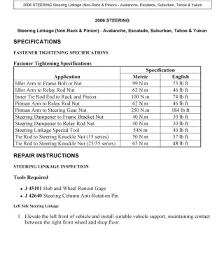 2005 Chevrolet Tahoe Service Repair Manual