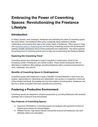 Embracing the Power of Coworking Spaces_ Revolutionizing the Freelance Lifestyle