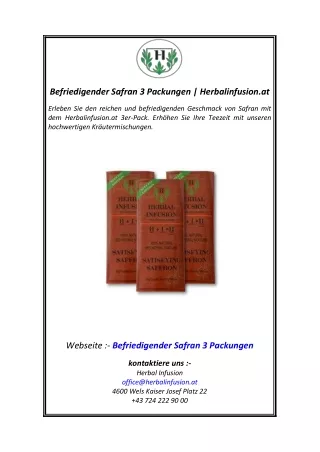 Befriedigender Safran 3 Packungen  Herbalinfusion.at