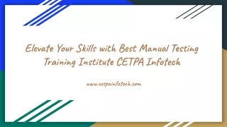 Best Manual Testing Training Institute