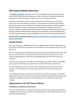 ENT Devices Market Overview