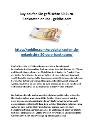 Buy Kaufen Sie gefälschte 50-Euro-Banknoten Online - geldbe.com