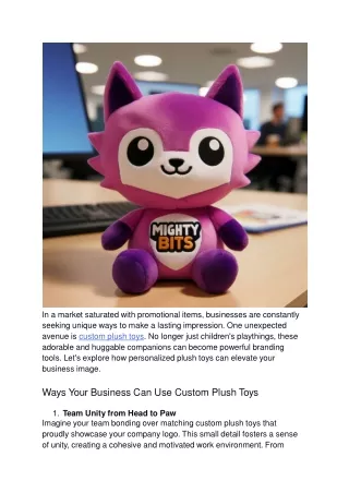 Step Up Your Branding Game With Personalized Plush Toys