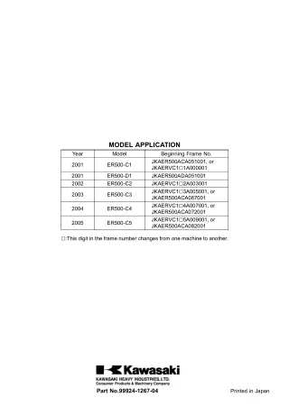 2005 Kawasaki ER500-C5 Service Repair Manual