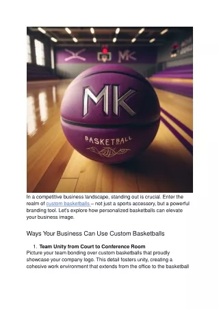 Step Up Your Branding Game With Personalized Basketballs