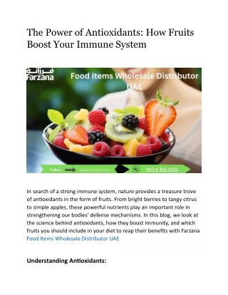 The Power of Antioxidants  How Fruits Boost Your Immune System
