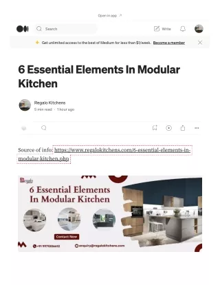 6 Essential Elements In Modular Kitchen