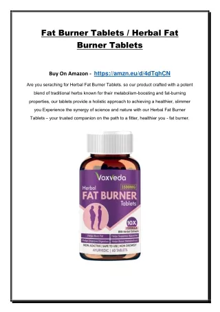 Fat Burner Tablets / Herbal Fat Burner Tablets