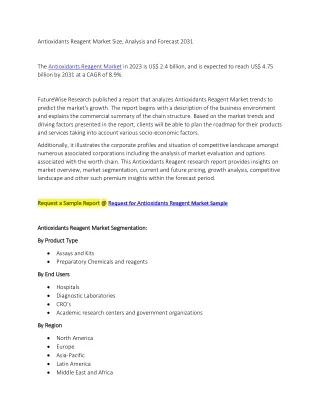 Antioxidants Reagent Market
